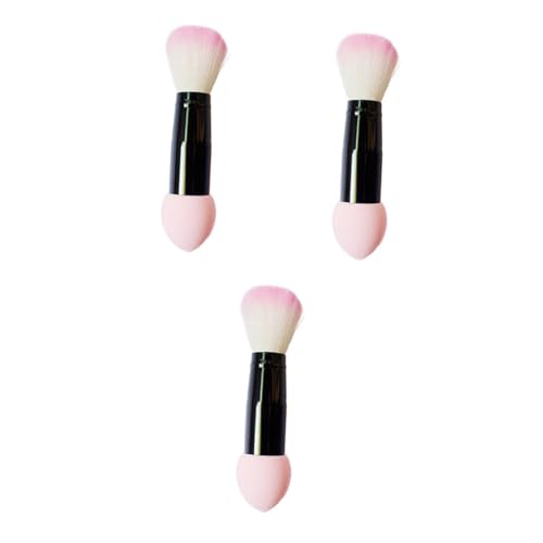 PLAFOPE 3stücke Foundation-pinsel Losen Puderpinsel Make-up-rougepinsel Flauschiger Rougepinsel Zum Verblenden Doppelseitiger Pinsel Kosmetik Frauen Make-up-tools von PLAFOPE