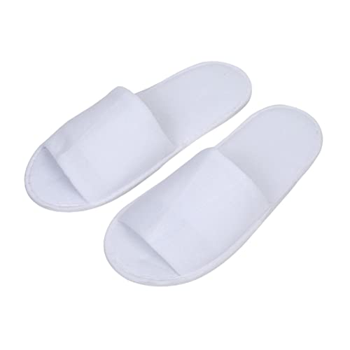 PLAFOPE 4 Paare Einweg Herren Slipper Weiß Leicht Reise Hausschuhe Hotel Gäste Pantoffeln Atmungsaktiv Rutschfest Komfortabel von PLAFOPE