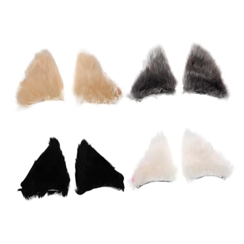 PLAFOPE 4 Paare Plüsch Katzenohren Haarspangen Cosplay Haarklammern Weich Bequem Atmungsaktiv Vielseitig Für Damen Mädchen Party Foto Requisiten von PLAFOPE
