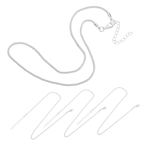 PLAFOPE 4 Stück Glänzende Clavicle Ketten Leichtes Metall Choker Schmuck für Damen Party Prom Halsketten von PLAFOPE