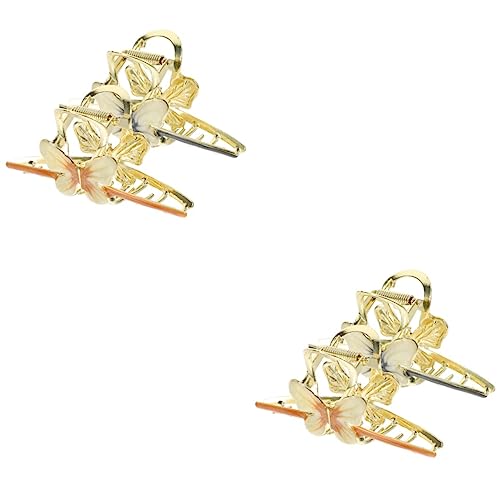 PLAFOPE 4stücke Große Haarklammer Schmetterling Haarspangen Für Frauen Und Mädchen Flexibel Und Langlebig Für Alltag Und Besondere Anlässe Braunes Und Graues Design von PLAFOPE