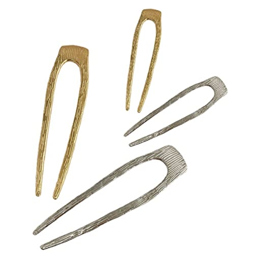 PLAFOPE 4stücke Metall-haarnadeln Französisch Haarstab Für Hochsteckfrisur Dutt-haarzubehör Für Damen Mit Einfachem Design von PLAFOPE