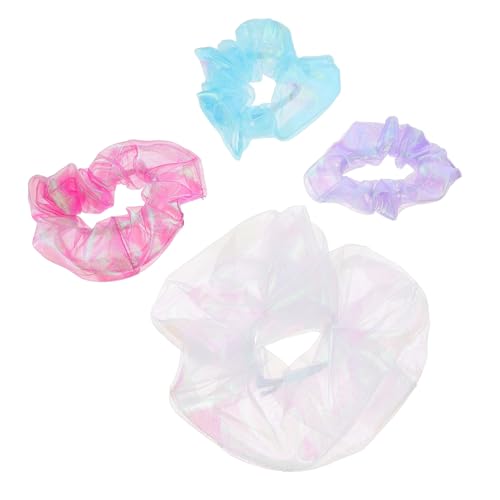 PLAFOPE 4stücke Pferdeschwanzhalter Für Frauen Aus Organza Elastische Haargummis Schickes Design Für Party Und Alltag von PLAFOPE