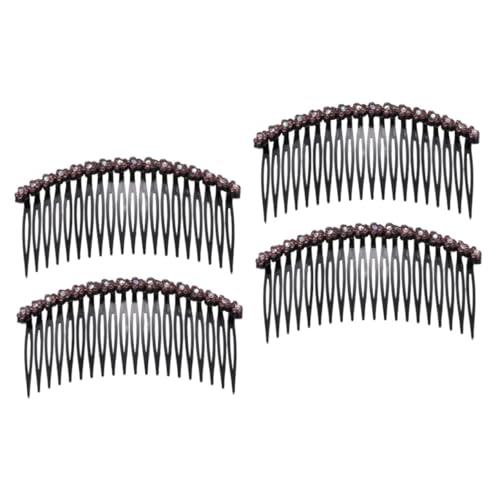 PLAFOPE 4 Stück Kopfschmuck für die Braut französischer Kamm Hochzeit Haarspange Kamm Brautkamm Haarklammer Haarspangen Kämme Haarschmuck für die Hochzeit Haarschmuck für die Braut Violett von PLAFOPE