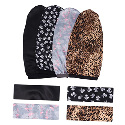 PLAFOPE 4stücke Satin-schlafmütze Hochelastisch Haar Schutz Hut Für Damen Haarschutzmütze Damen-schlafmütze von PLAFOPE