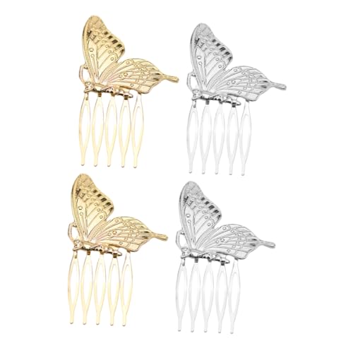 PLAFOPE 4 Stück Schmetterling Haarclips für Damen und Mädchen Leichte Haarklammern mit Elegantem Design Festhaltend Ziehfrei Farbecht für Alltag und Hochzeitsschmuck von PLAFOPE
