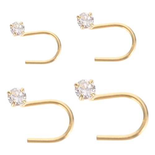 PLAFOPE 4 Stück Silber Nasenstecker mit Zirkonia Teiliges Damen Piercing Schmuck Langlebig Elegant für Alltag und Besondere Anlässe von PLAFOPE