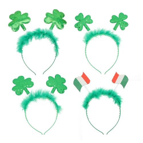 PLAFOPE 4stücke Teiliges Dekorative Shamrock Haarreifen Für Patrick's Day Grünes Festivalzubehör Für Kostümpartys Und Erwachsene Rutschfeste Haarschmuck-ausstattung Für Festliche von PLAFOPE