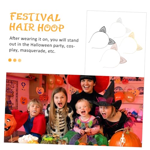 PLAFOPE 4 Stück Teiliges Metall Katzenohren Haarreif Leicht Verstellbar Dekoratives Katzenkostüm Zubehör für Halloween Karneval Fasching Inklusive Schwarz Gold Weiß und Roségold Niedlicher von PLAFOPE