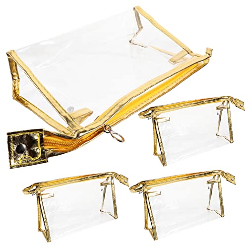 PLAFOPE 4stücke Teiliges Transparentes Kosmetik- Wasserdichter Make-up Organizer Mit Reißverschluss Tragbare Toilettentasche Für Damen Für Reisen Freizeit Und Alltag von PLAFOPE