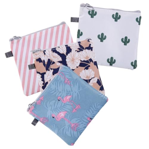 PLAFOPE 4 Stück Wasserdichte Period Bag mit Reißverschluss Cartoon Sanitary Napkin Organizer für Mädchen Tragbare Hygiene taschen für Damenbinden Sicherer und Praktischer von PLAFOPE