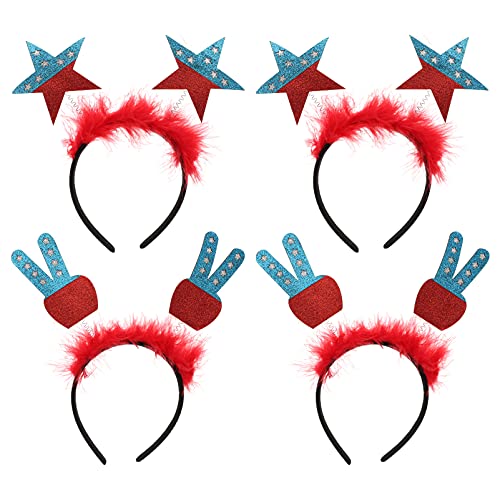 PLAFOPE Kostümzubehör Zum Unabhängigkeitstag 5-zackiges Stern-stirnband 4 Festival-requisiten Für Feierlichkeiten von PLAFOPE