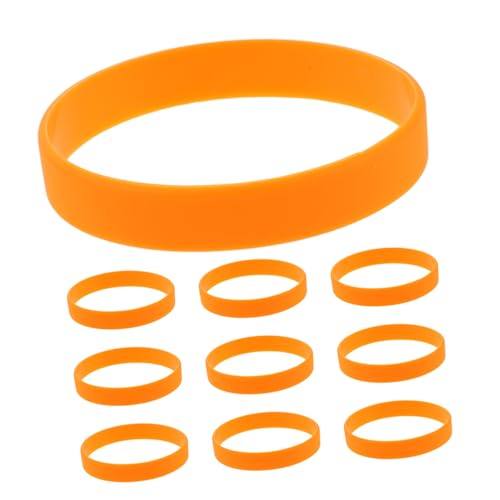 PLAFOPE 48 Stück Orangefarbene Silikonarmbänder Schlichte Silikonarmbänder Silikonbänder Unfertige Armbänder Gästearmbänder Sport Elastikbänder Silikon Eventbänder Musikarmband von PLAFOPE
