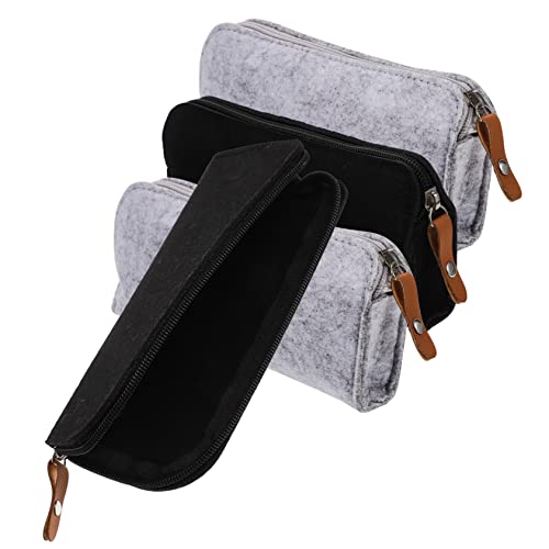 PLAFOPE 4stücke Reißverschluss-Design Schreibwarentasche Für Studenten Filztasche Verschleißfeste Mehrzweck-Reisetasche Kompakte Organizer-Aufbewahrungstasche von PLAFOPE