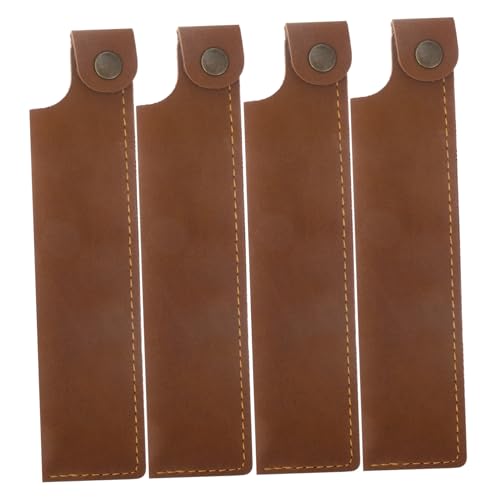 PLAFOPE 4er-Pack Federmäppchen Aus Pu-Leder Retro-stifthüllen Für Füllfederhalter Aufbewahrung Einzelner Stifte Leder-stifteetui von PLAFOPE
