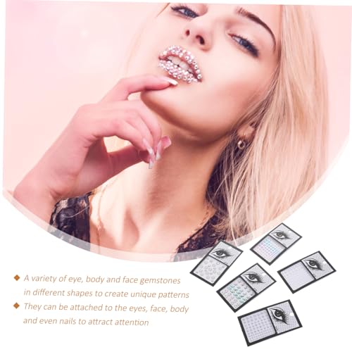 PLAFOPE 5 Blätter Selbstklebende Wasserstein perlen Aufkleber Gesicht Schmuck Strasssteine Ohrringe zum Basteln für Mädchen Party Make up Nail Art von PLAFOPE