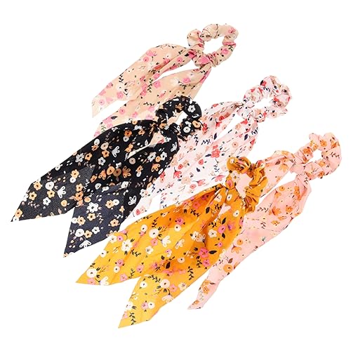 PLAFOPE 5stücke Blumen-haarband Mit Langem Elastische Haargummis Für Mädchen Ponytail- Für Alltag Und Besondere Anlässe Als Haarschmuck Für von PLAFOPE