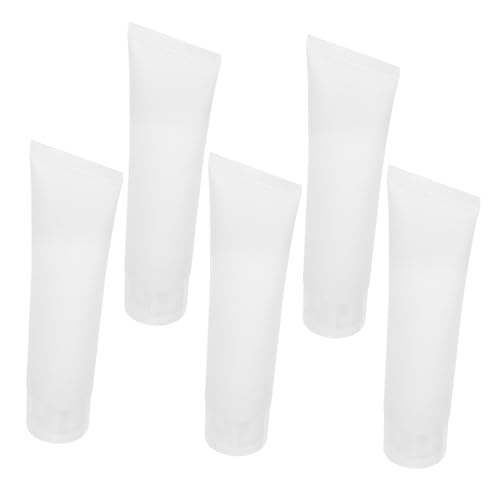 PLAFOPE 5 Stück Nachfüllbare Quetschflaschen für Reisen Transparent und Leicht Strapazierfähig für Shampoo Gesichtsreiniger Toner Handcreme Körperlotion PVC PP von PLAFOPE