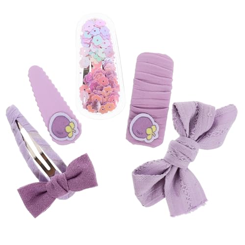 PLAFOPE 5 Stück Teiliges Haarschmuck für Mädchen Bunte Stoff Schleifen und Blumen Sichere Materialien Langlebige Haarklammern Vielseitig für Alltag Party Geburtstag und Cosplay von PLAFOPE
