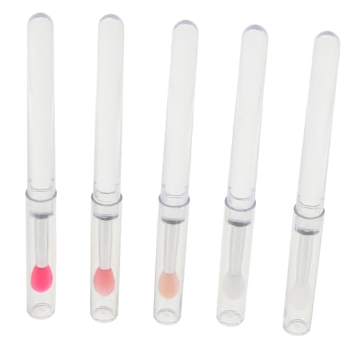 PLAFOPE 5 Stück Teiliges Lippenpinsel aus Weichem Silikon Wiederverwendbar Sanfte Applikation für Lippenmasken Lippenstift Lidschatten und Glitzer Leicht Kompakt Hautfreundlich von PLAFOPE