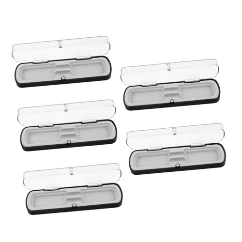PLAFOPE 5 Stück Teiliges Rechteckiges Stifteetui Transparentes Kunststoff-etui für Stifte und Bleistifte Praktischer Schreibtisch-Organizer Platzsparend und Übersichtlich für Büro und von PLAFOPE