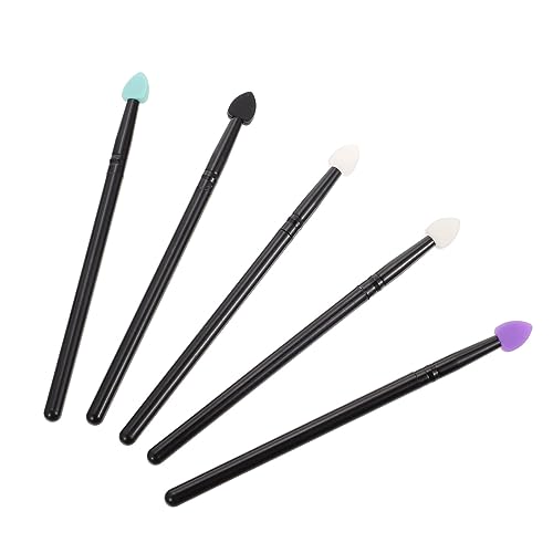 PLAFOPE 5 Teiliges Silikon Lidschatten Professionelle Wiederverwendbare Kosmetik Pinsel Hautfreundlich Leicht zu Reinigen für Glitter und Creme Augen Make Up Vielseitig für Hauttypen von PLAFOPE