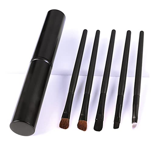 PLAFOPE 5-teiliges Make-up-pinsel-set Aus Rosshaar Eyeliner Wimpernbürste Tragbares Reiseetui Für Lidschatten Augenbrauen-liner Mascara von PLAFOPE