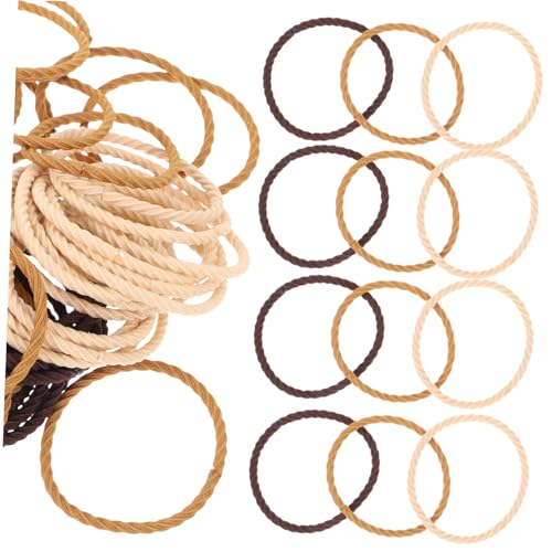 PLAFOPE 50 Stück Nahtlose Elastische Haargummis in Milchtee farbe Hochflexible Haarschlaufen für Mädchen und Zartes Haar Vielseitige Ponytail halter und Modische Armbänder von PLAFOPE