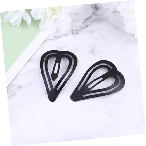 PLAFOPE 50 Stück Teiliges Schwarze Alloy haarspangen Herzform Snap Clips für Mädchen und Frauen Langlebige Haarschmuck bobby Pins Einfache Bang Clips für Täglichen Gebrauch und Styling von PLAFOPE