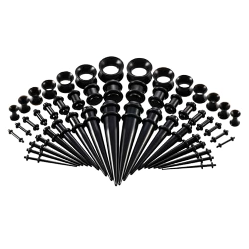 PLAFOPE 50 Stück Teiliges Schwarzes Acryl Ohr Expander Unisex Cone Ear Gauges Dehnstäbe Piercing Schmuck für Vielseitige Anlässe Wie Hochzeit und Party PLAFOPE 50 Stück Teiliges Schwarzes Acryl Ohr Expander Unisex Cone Ear Gauges Dehnstäbe Piercing Schmuck für Vielseitige Anlässe Wie Hochzeit und Party von PLAFOPE