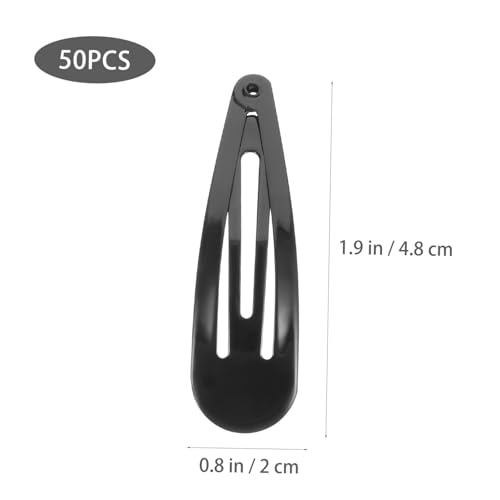 PLAFOPE 50er Packung Metall Haarspangen Schwarz Snap Haarclips Haarklammern für Damen Mädchen Robuste Haarschmuck Accessoires zum Stylen und Basteln von PLAFOPE