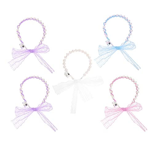 PLAFOPE 5St Stirnband Haarschmuck für die Braut Haarschmuck für Blumenmädchen stirnbänder kinder kopfschmuck leuchtend Haarband Haargummis Rave-Accessoires für Frauen Perlenstirnbänder von PLAFOPE