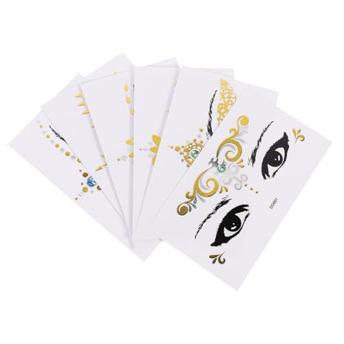 PLAFOPE 6 Blätter Teiliges Temporäre Gesichtstattoos Day Of The Dead Aufkleber Einfache Anwendung Schmerzfrei für Halloween Cosplay Musikfestival und Maskerade Vielseitige Designs von PLAFOPE