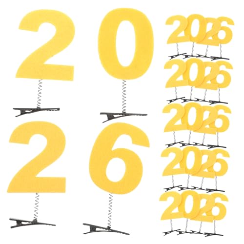 PLAFOPE 6 Sätze Zahlen Haarspangen Duckbill Clips für Mädchen Originelles Design Fester Sitz Bequemes Tragen Metall Haarzubehör Silvester Party Festliche Frisuren von PLAFOPE