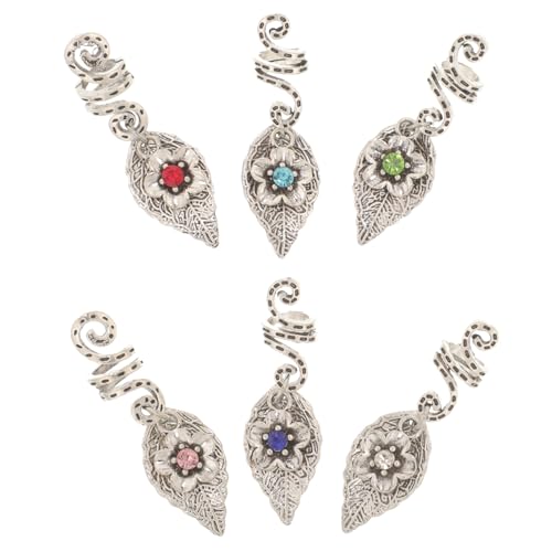 PLAFOPE 6 Stück Dreadlocks Haarring Zubehör für Damen Verstellbare Dreadlock Anhänger Haarschmuck für Zöpfe Dekorative Haarringe für Partys Praktische Haar Accessoires von PLAFOPE