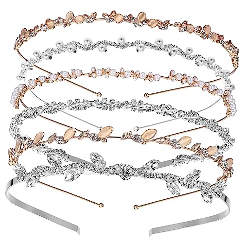 PLAFOPE 6er Set Strass Haarkrone Für Hochzeit Stirnband Kristall Elegantes Braut Accessoire von PLAFOPE