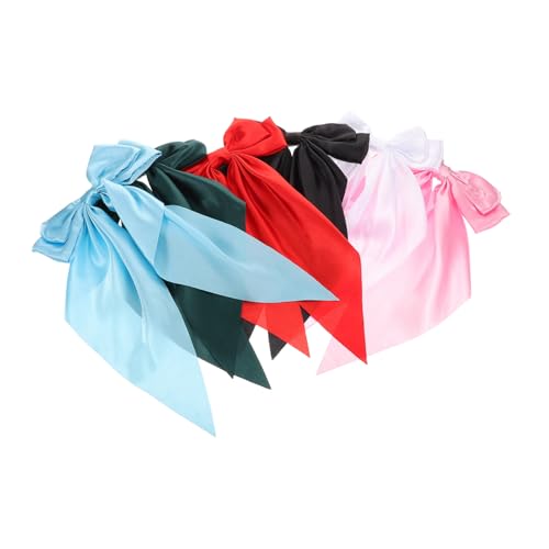 PLAFOPE 6 Stück Haarschleifen Clips für Frauen Große Farbige Schleifen Haarklammern Französische Haarschleife Vielseitig für Hochzeiten Partys und Alltag Haarspangen in Rot Grün Blau von PLAFOPE