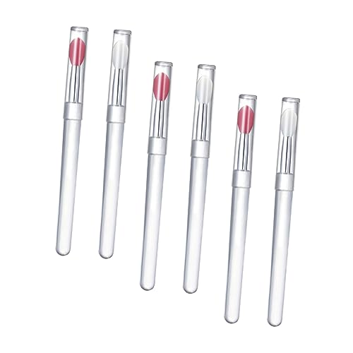 PLAFOPE 6 Stück Silikon Lippenpinsel Mit Deckel Lippenstift Lidschatten Lippen Make Up Pinsel Professioneller Lippenpinsel Make Up Zubehör Lippenstift Pinsel von PLAFOPE