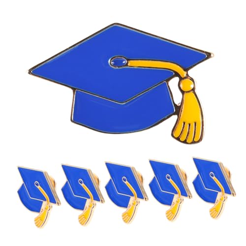 PLAFOPE 6 Stück Teiliges Graduation Hat Anstecknadel Legierung Cap Brosche Schmuck für Schüler und Studenten Abschlussfeier Accessoire für Highschool und Hochschule von PLAFOPE