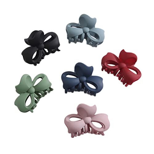 PLAFOPE 6 Stück Teiliges Große Haarspangen mit Schleifenmotiv Robuste Haarklammern für Damen und Mädchen Schonend zum Haar Vielseitige Styling Accessoires in Pastell und Dunkelfarben von PLAFOPE