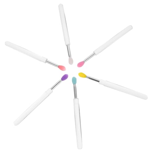 PLAFOPE 6 Stück Teiliges Lippenpinsel Tragbarer Silikonbasierter Applikator mit Staubdichtem Deckel Präzise Anwendung für Lippenstift Lipgloss und Lidschatten Vielseitig und Leicht für von PLAFOPE