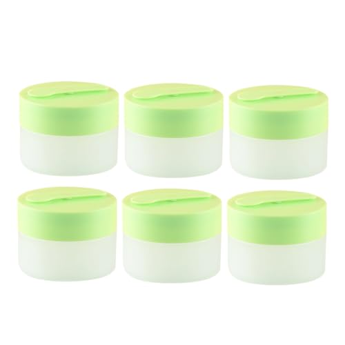 PLAFOPE 6 Stück Teiliges Matte Runde Nachfüllbare Kosmetikdosen aus Kunststoff mit Magnetischem Löffel Ergonomisch Robust Reisegröße für Make Up Creme Lotion Maske Aufbewahrung von PLAFOPE