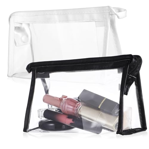 PLAFOPE 6 Stück Teiliges Transparentes PVC Make Up mit Reißverschluss wasserdichte Kosmetiktaschen für Reise Urlaub Business Leichte Abwaschbare Kulturbeutel für Damen und Herren von PLAFOPE