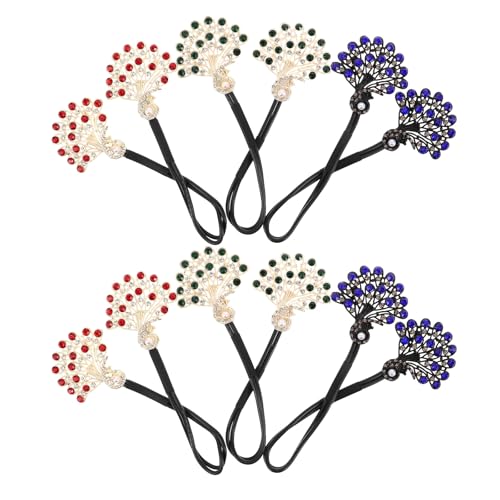 PLAFOPE 6 Stück Twist Bun Maker: Strass-Pfauen-Haarspange für Frauen und Mädchen, Flechter, Zopfmacher für französisches, faules Lockenwickler-Zubehör von PLAFOPE