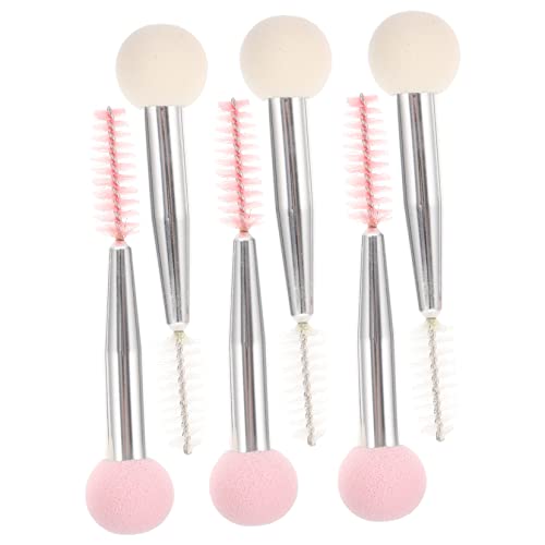 PLAFOPE 6stücke Teiliges Doppelkopf Make-up Schwamm Und Augenbrauenpinsel Für Präzises Auftragen Von Mascara Und Make-up Für Reisen von PLAFOPE