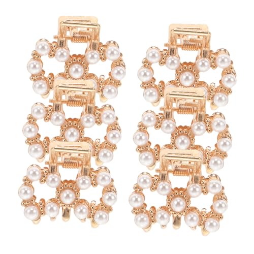 PLAFOPE 6stücke Mini Haarklammern Mit Perlen Kleine Haarspangen Für Mädchen Rutschfeste Claw Clips Dekorative Haarklammern Für Alltag Und Besondere Anlässe von PLAFOPE