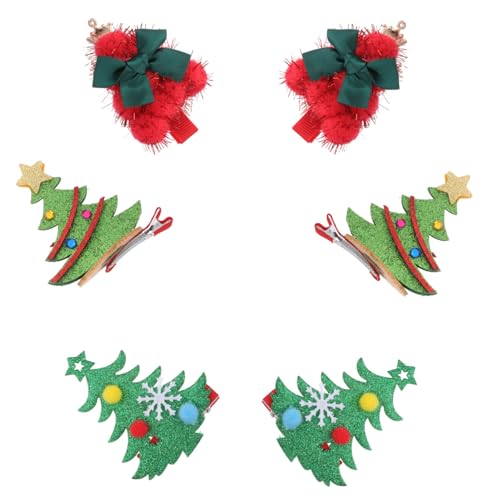 PLAFOPE 6St Weihnachtsbaum-Haarspangen haarspange weihnachten weihnachtshaarspangen Weihnachts-Krokodilklemmen Haarschmuck für Kinder Haar Haarnadeln Weihnachtsspangen niedlich von PLAFOPE