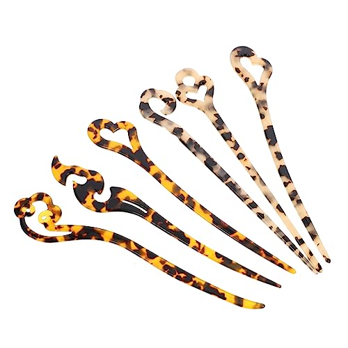 PLAFOPE Chinesisches Haarstäbchen-set 6-teilig Zufällige Stile Schildpatt-haarstäbe Traditionelle Haar-accessoires Für Frauen von PLAFOPE