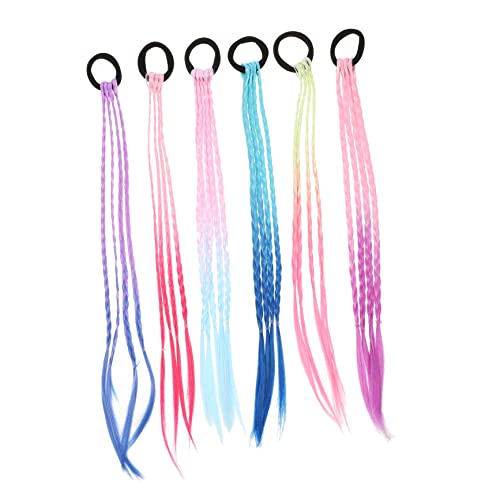 PLAFOPE Zopf-pferdeschwanzhalter Für Mädchen 6er-pack Zöpfe Haarverlängerung Zopf Haarseil Pferdeschwanz-zöpfe Haarstyling-zubehör von PLAFOPE