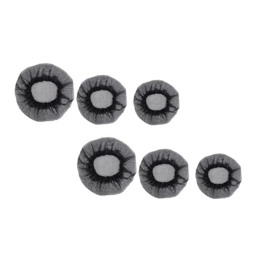 PLAFOPE 6st Perückennetzkappe Zubehör Zur Haarknotenherstellung Frauenperücken Haare Häkeln Haarnetz Perückenkappe Meerjungfrau Haargummi Mädchen Haarnetz Brötchen Tiaras Polyester Black von PLAFOPE